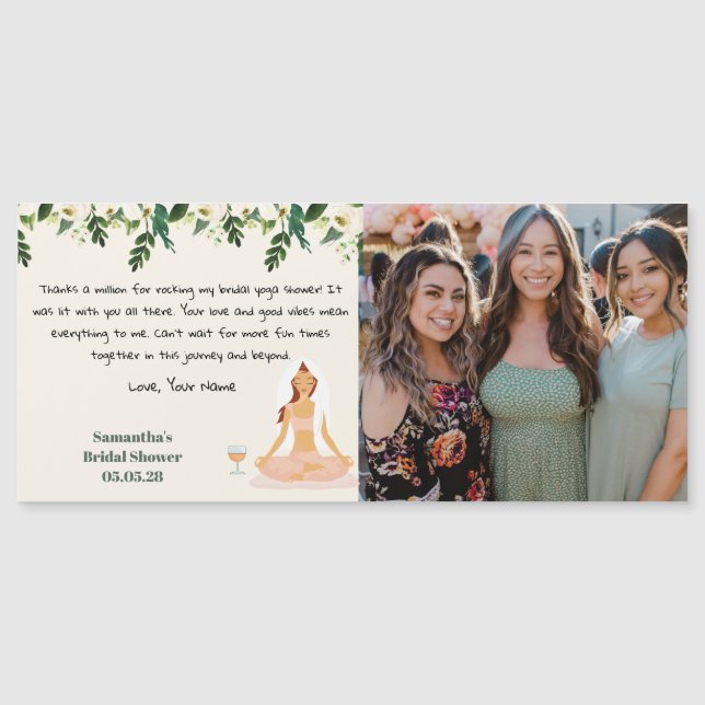 Carte de remerciements photo de la Fête des mariée (Devant)