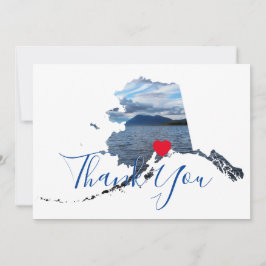 Carte De Remerciements Photo de la forme de l'Alaska