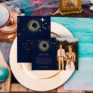 Carte De Remerciements Photo de la marine de la nuit étoilée