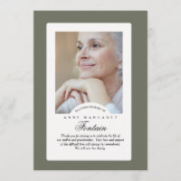 Carte de remerciements photo de la mémoire éternel