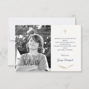 Carte de remerciements photo de la première commun
