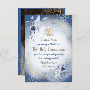 carte de remerciements photo de la première commun