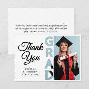 Carte De Remerciements Photo de la promotion moderne de 2026 diplômé