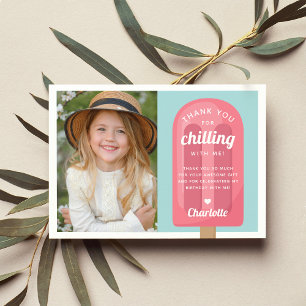 Carte De Remerciements Photo de l'Anniversaire de enfant Summer Popsicle