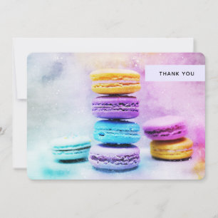 Carte De Remerciements Photo de Macarons colorés