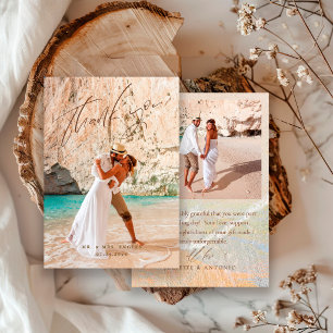 Carte De Remerciements Photo de mariage de destination plage