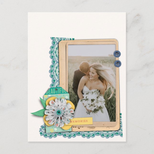 Carte de remerciements photo de Mariage de scrapbo (Devant)