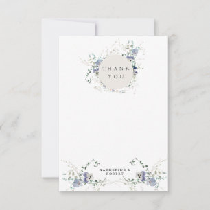 Carte De Remerciements Photo de Mariage Fleur sauvage minimal