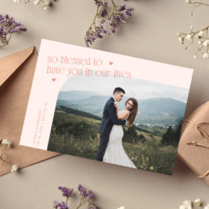 Carte De Remerciements Photo de mariage pêche tellement bénie