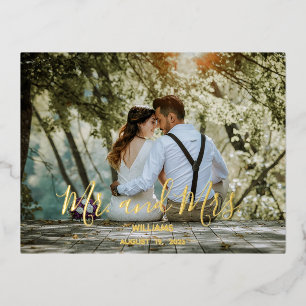 Carte de remerciements photo de mariage personnali