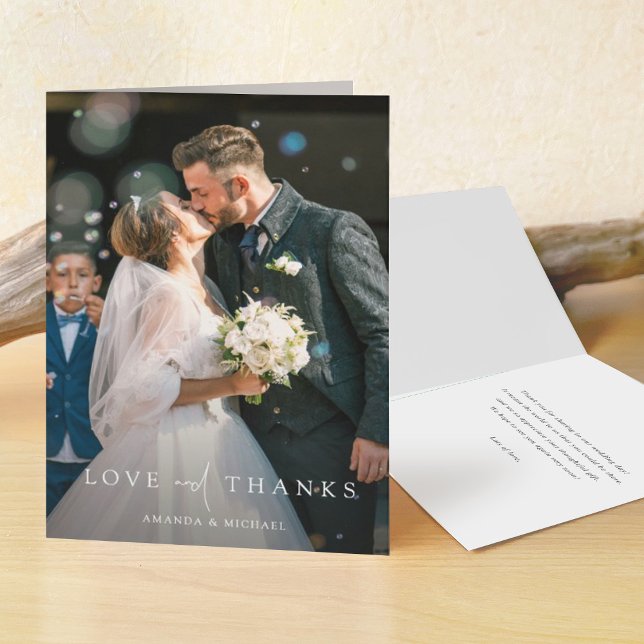 Carte De Remerciements Photo de mariage personnalisée (Créateur téléchargé)