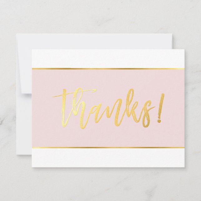Carte De Remerciements PHOTO DE MARIAGE REMERCIEMENTS moderne rose blush  (Devant)