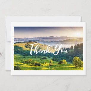 Carte De Remerciements Photo de paysage naturel des collines ondoyantes