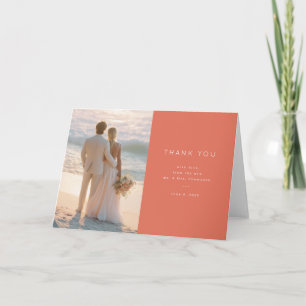 Carte De Remerciements Photo de plage corail romantique