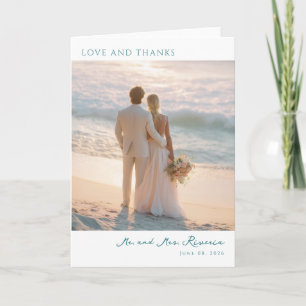 Carte De Remerciements Photo de plage romantique pastel