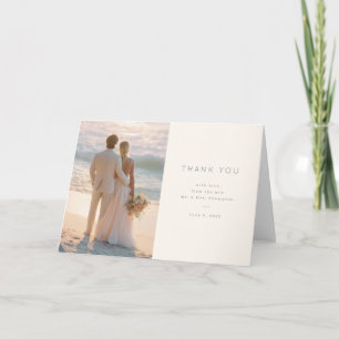 Carte De Remerciements Photo de plage rose chaud