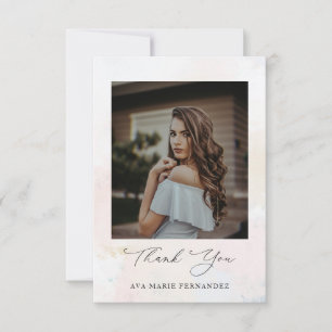 Carte De Remerciements Photo de Quinceañera rose