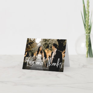 Carte De Remerciements Photo de remerciement de mariage mignon Amour et M