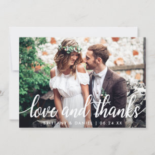 Carte De Remerciements Photo de remerciement de mariage moderne Amour et 