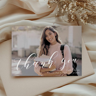 Carte De Remerciements Photo de remise des diplômes en calligraphie class