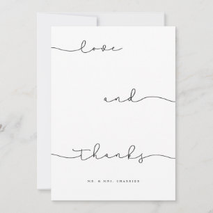 Carte De Remerciements Photo de script minimaliste moderne Black Love & M