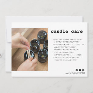 Carte de remerciements photo de soins aux bougies