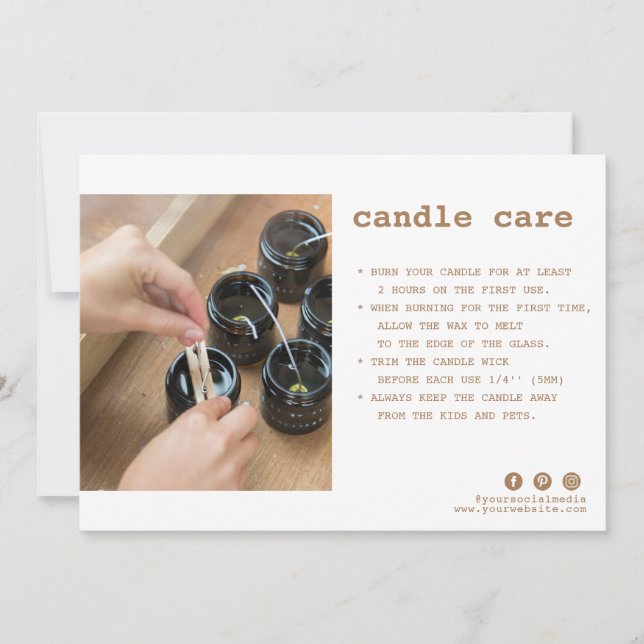 Carte de remerciements photo de soins aux bougies (Devant)
