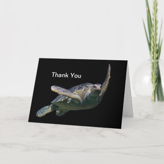 Carte De Remerciements Photo de Turtle Swimming Sea (Devant)