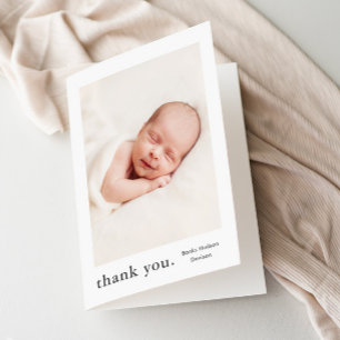 Carte De Remerciements Photo de type simple Baby