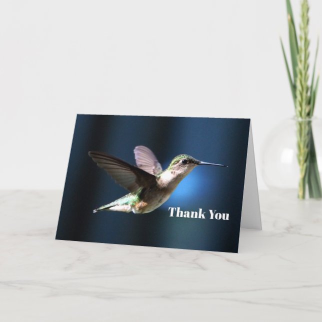 Carte De Remerciements Photo de Wildlife Hummingbird (Devant)