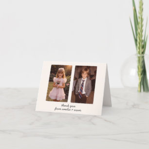 Carte De Remerciements Photo d'enfance Mariage Instantané Vintage Mignon
