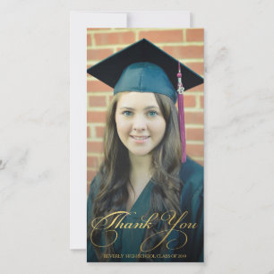 Carte De Remerciements Photo d'obtention du diplôme de recouvrement de