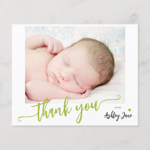 Carte de remerciements photo du baby shower budgét