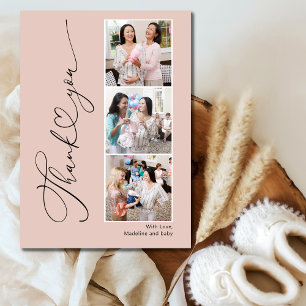 Carte de remerciements photo du Baby shower cardia