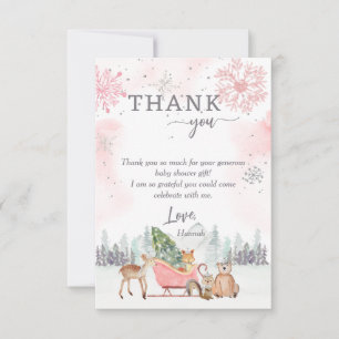 Carte de remerciements photo du Baby shower forest