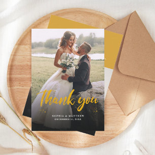 Carte de remerciements photo du jour de mariage av