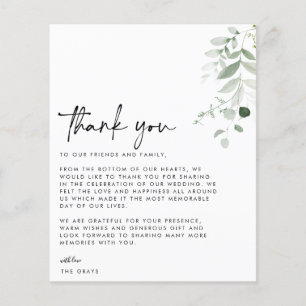 CARTE DE REMERCIEMENTS photo du Mariage BUDGET