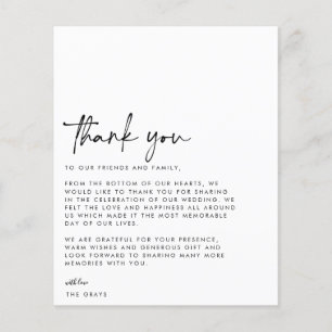 CARTE DE REMERCIEMENTS photo du Mariage BUDGET