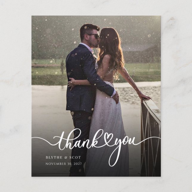 Carte de remerciements photo du Mariage budgétaire (Devant)