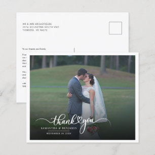 Carte de remerciements photo du Mariage de mariés