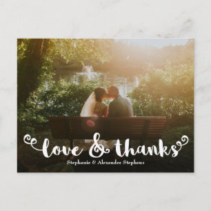 Carte de remerciements photo du Mariage Love and T