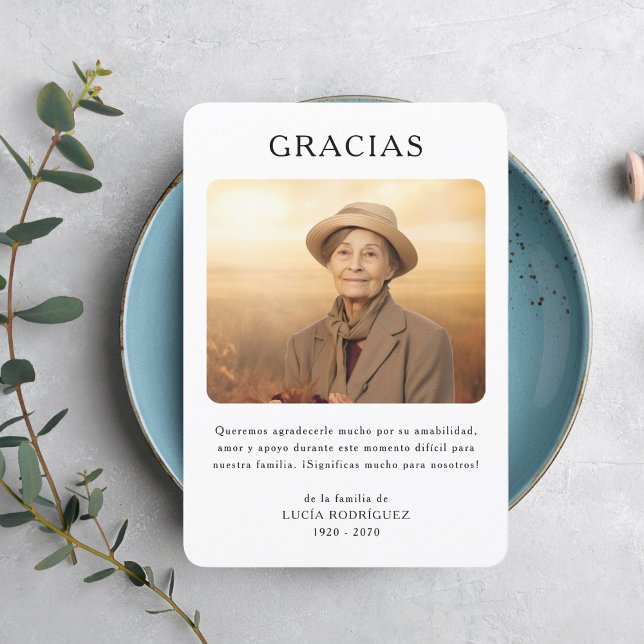 Carte De Remerciements Photo du mémorial funéraire de Gracias en Espagne (Créateur téléchargé)
