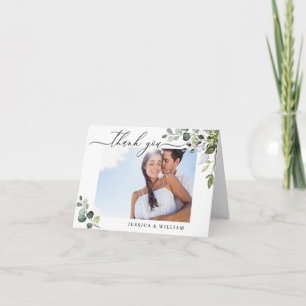 Carte De Remerciements PHOTO Elegant Eucalyptus Mariage de verdure