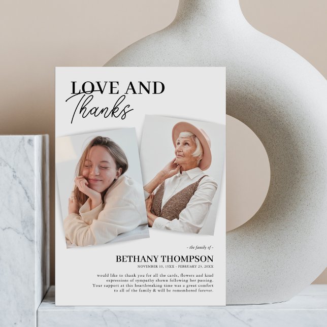 Carte de remerciements photo élégante des funérail (Créateur téléchargé)