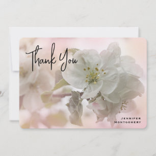 Carte De Remerciements Photo en fleurs de pomme blanche