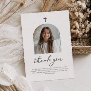 Carte De Remerciements Photo en forme d'arche pour la Première Communion 