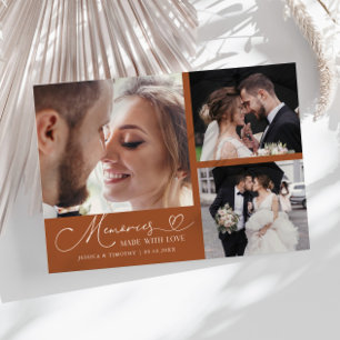 Carte De Remerciements Photo en terre cuite de mariage Souvenirs faits av