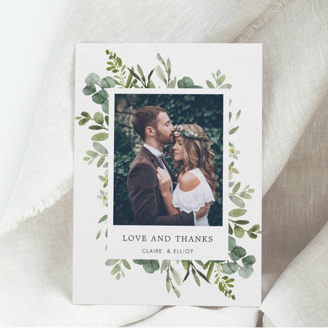Carte de remerciements photo Eucalyptus Green Foli (Créateur téléchargé)
