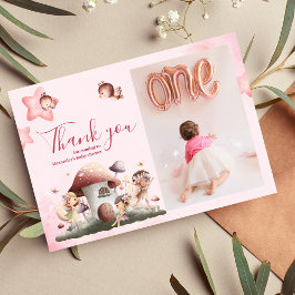 Carte De Remerciements Photo Fairy First Girl's 1st Birthday