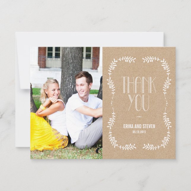 Carte de remerciements photo Feuille (Devant)